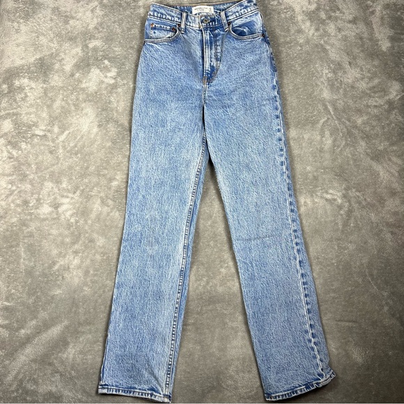 Abercrombie&Fitch Jeans Womens 25 The 90s Straight Ultra High Rise Acid Wash - Picture 2 of 6